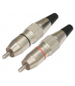 SET 2 conectores RCA macho anilla roja y negra