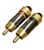 SET 2 conectores RCA macho anilla roja y negra