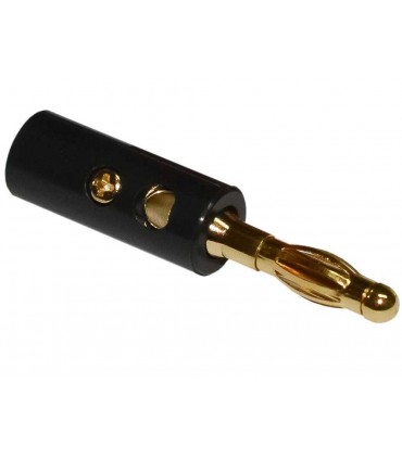 Conector banana macho negro contactos dorados