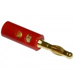 Conector banana macho rojo contactos dorados